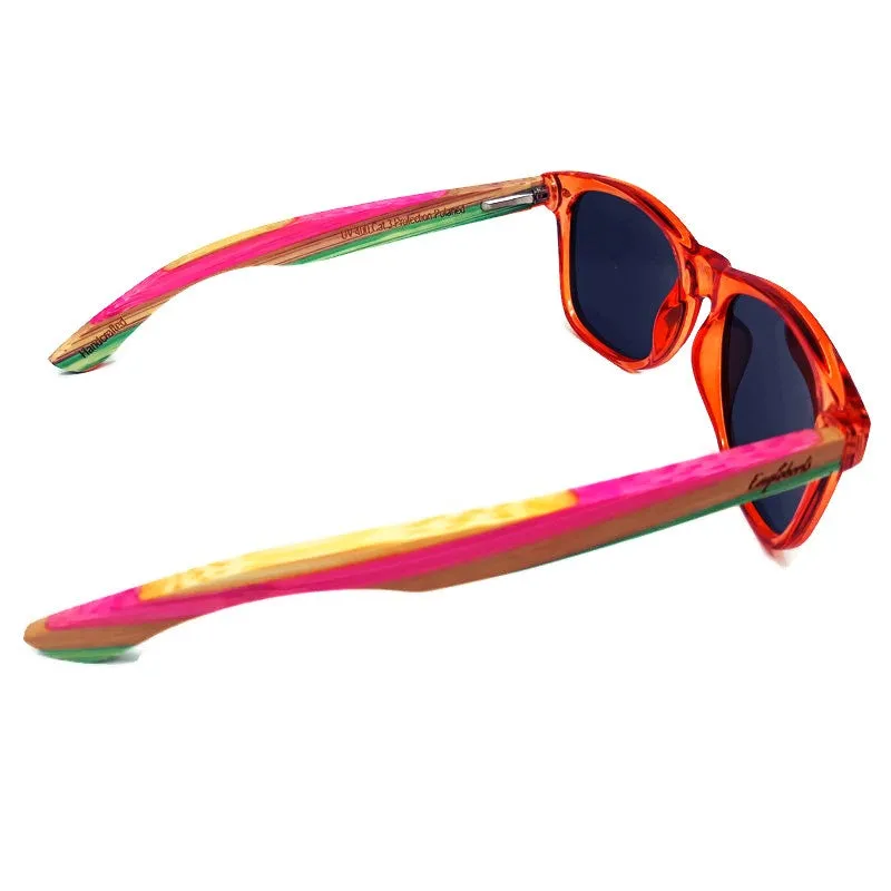 Juicy Fruit Multi-Colored Bamboo Polarized Sunglasses