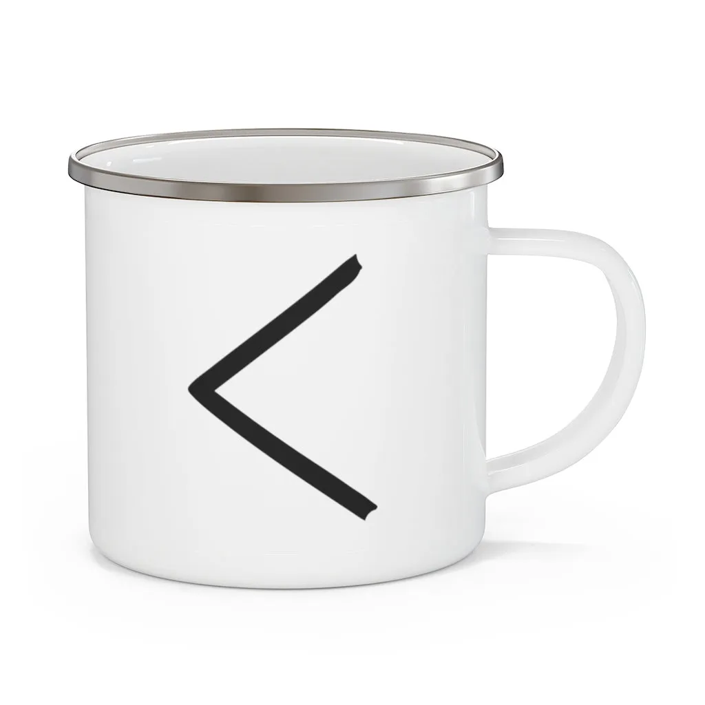 Kenaz (Light) Viking Rune Enamel Camping Mug