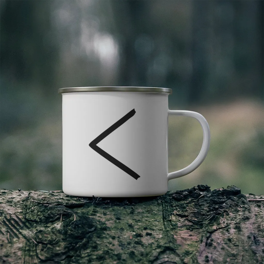 Kenaz (Light) Viking Rune Enamel Camping Mug