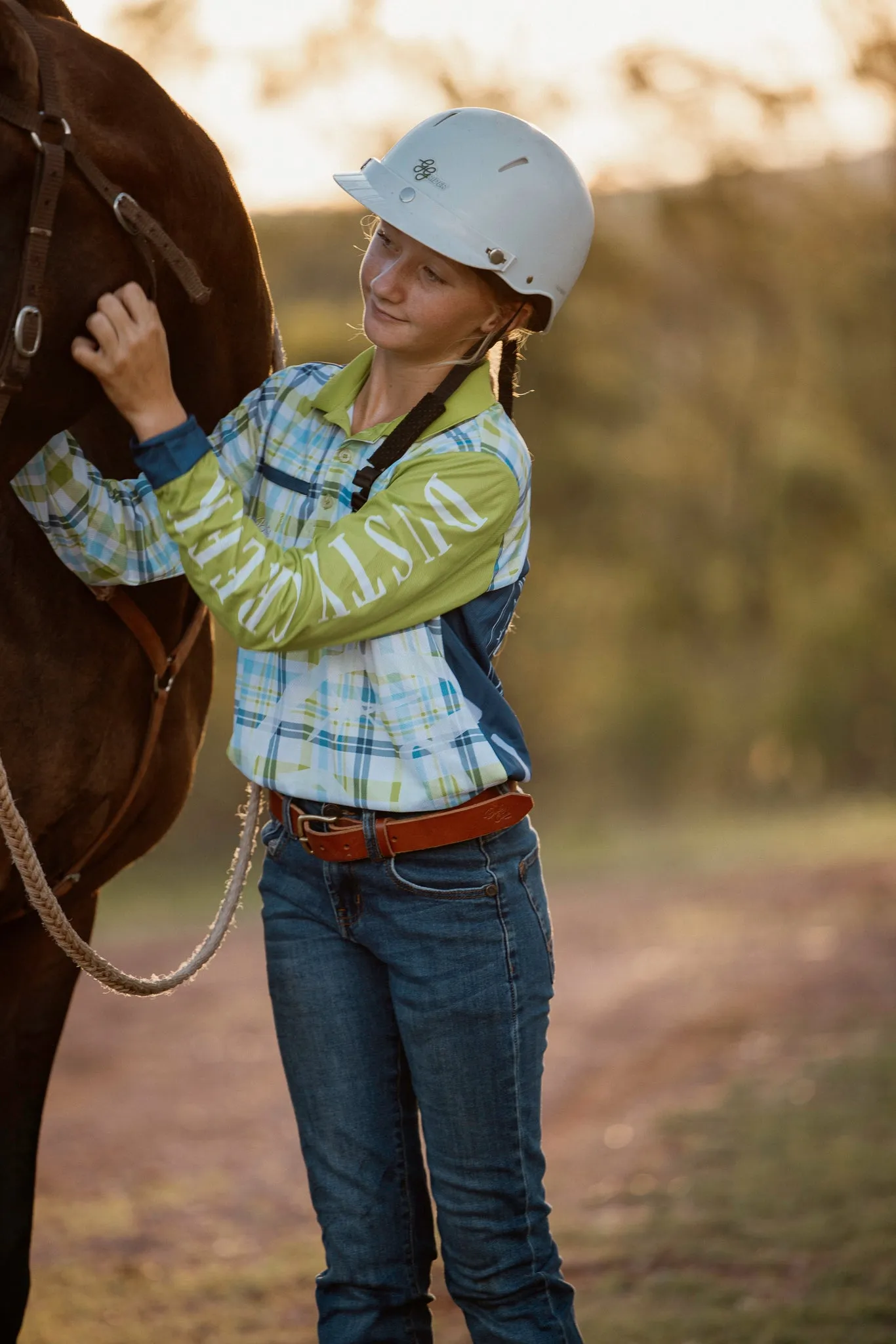 Kids Fishing Shirt - Lime Check
