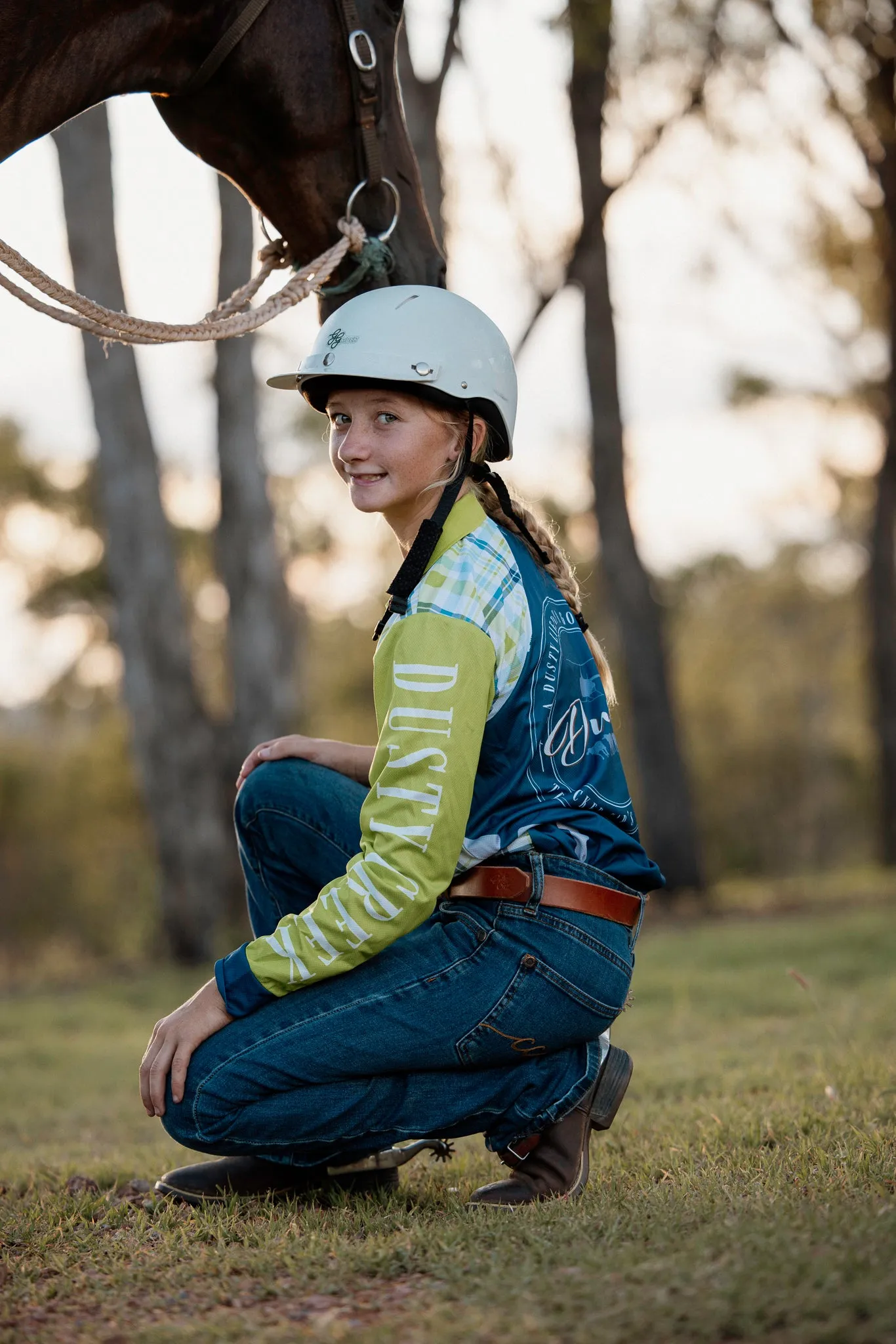 Kids Fishing Shirt - Lime Check