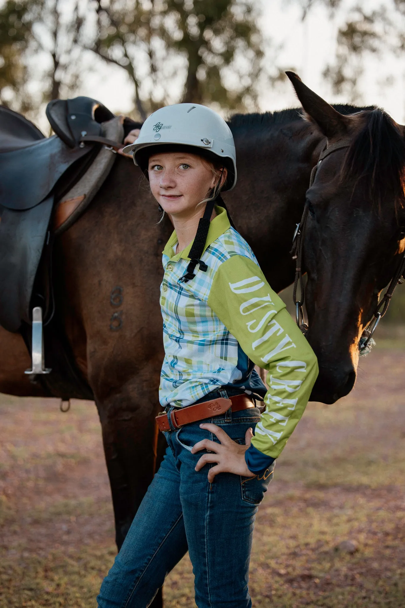 Kids Fishing Shirt - Lime Check