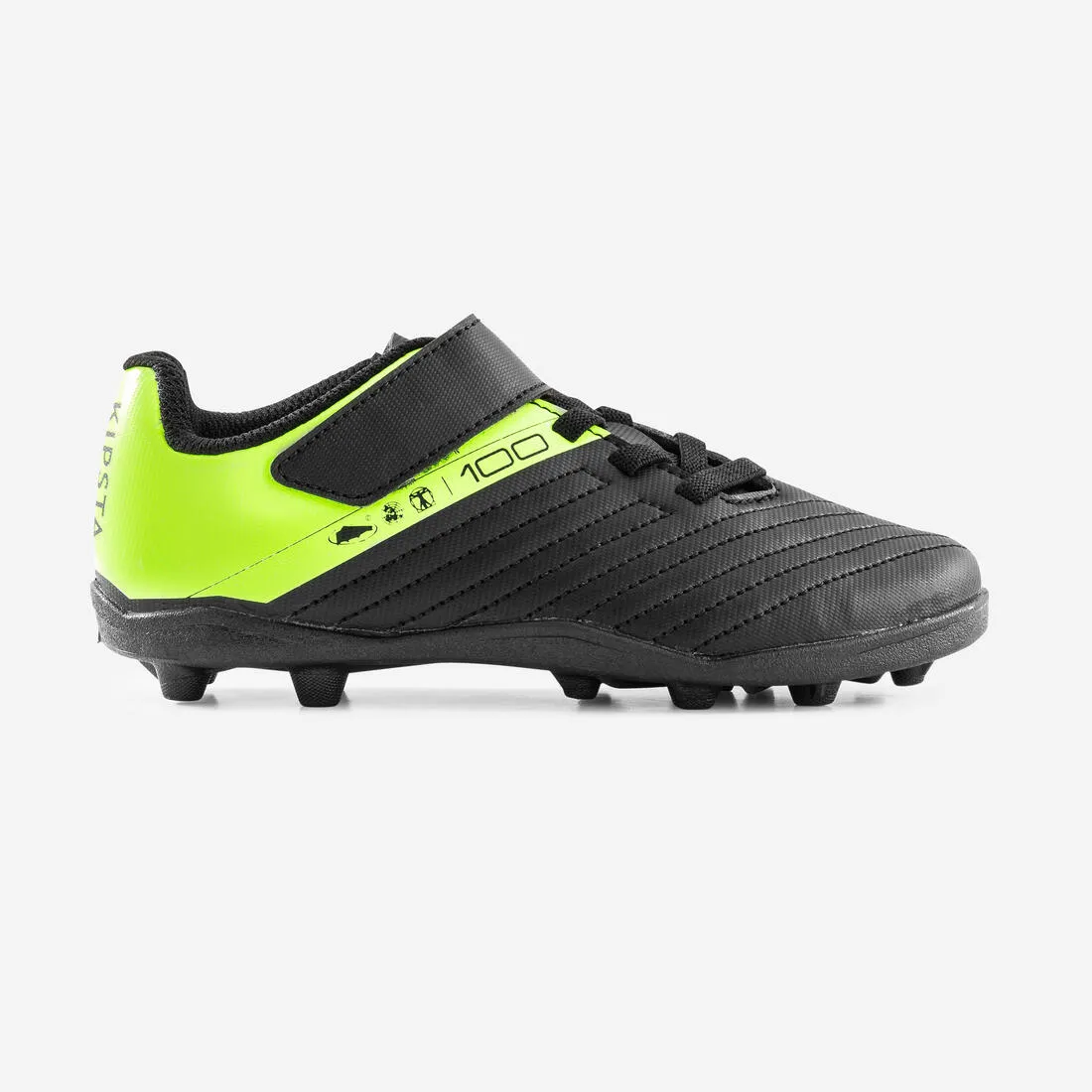 Kids' Hard Ground Football Boots Agility 100 - Black/Yellow