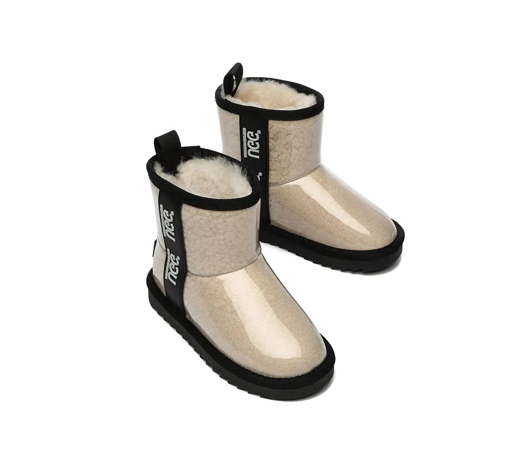 Kids Ugg Boots Clear Waterproof and Shearling Coated