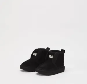 Kids UGG Neumel Ez-Fit TD Black Gold 1121037T Snow Rain Boots