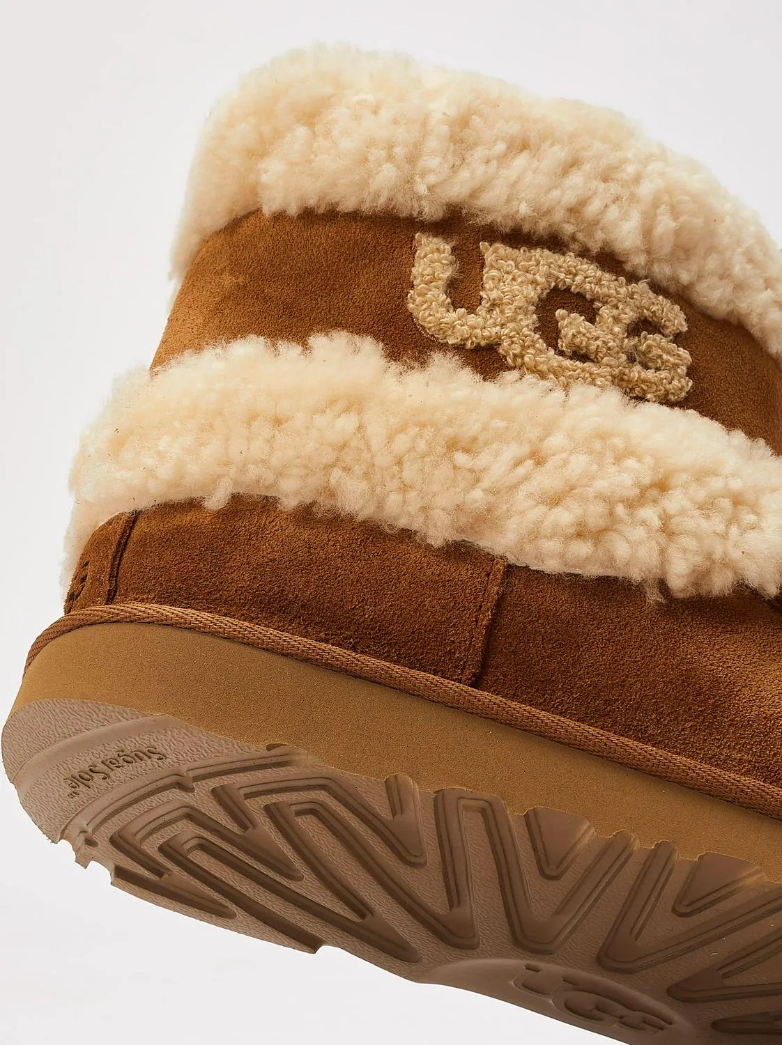 Kids UGG Ultra Mini Fluff GS Chestnut Brown Nude Khaki 1143701K Snow Rain Boots