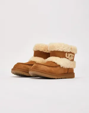 Kids UGG Ultra Mini Fluff GS Chestnut Brown Nude Khaki 1143701K Snow Rain Boots