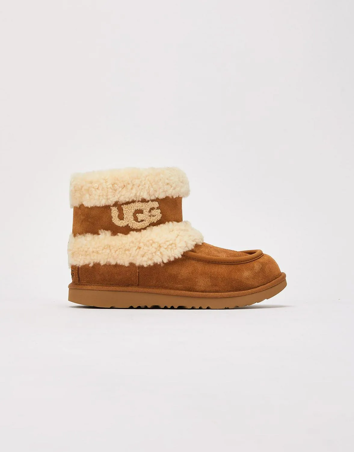 Kids UGG Ultra Mini Fluff GS Chestnut Brown Nude Khaki 1143701K Snow Rain Boots