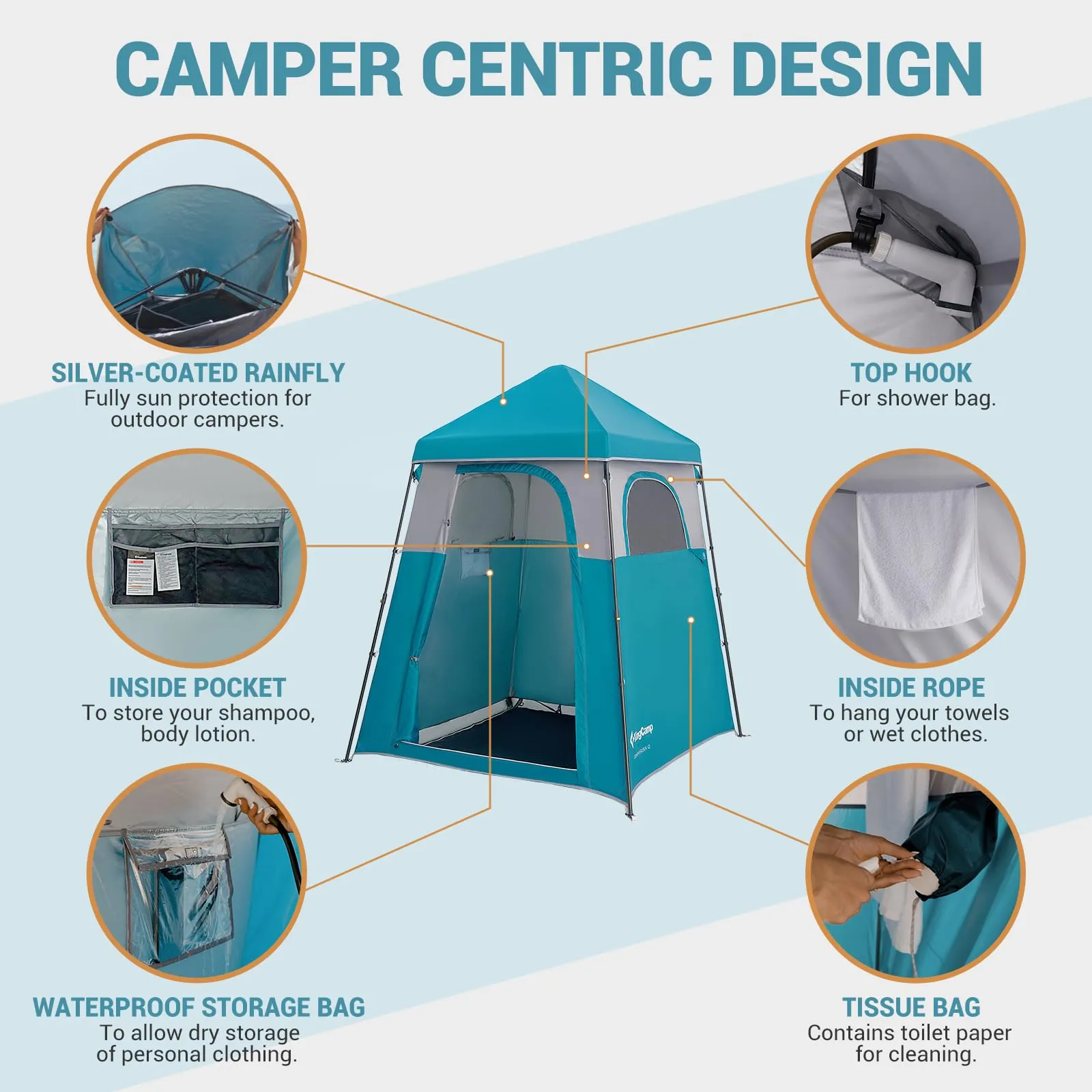 KingCamp MARASUSA Q Portable Instant Pop Up 1-Room Privacy Tent