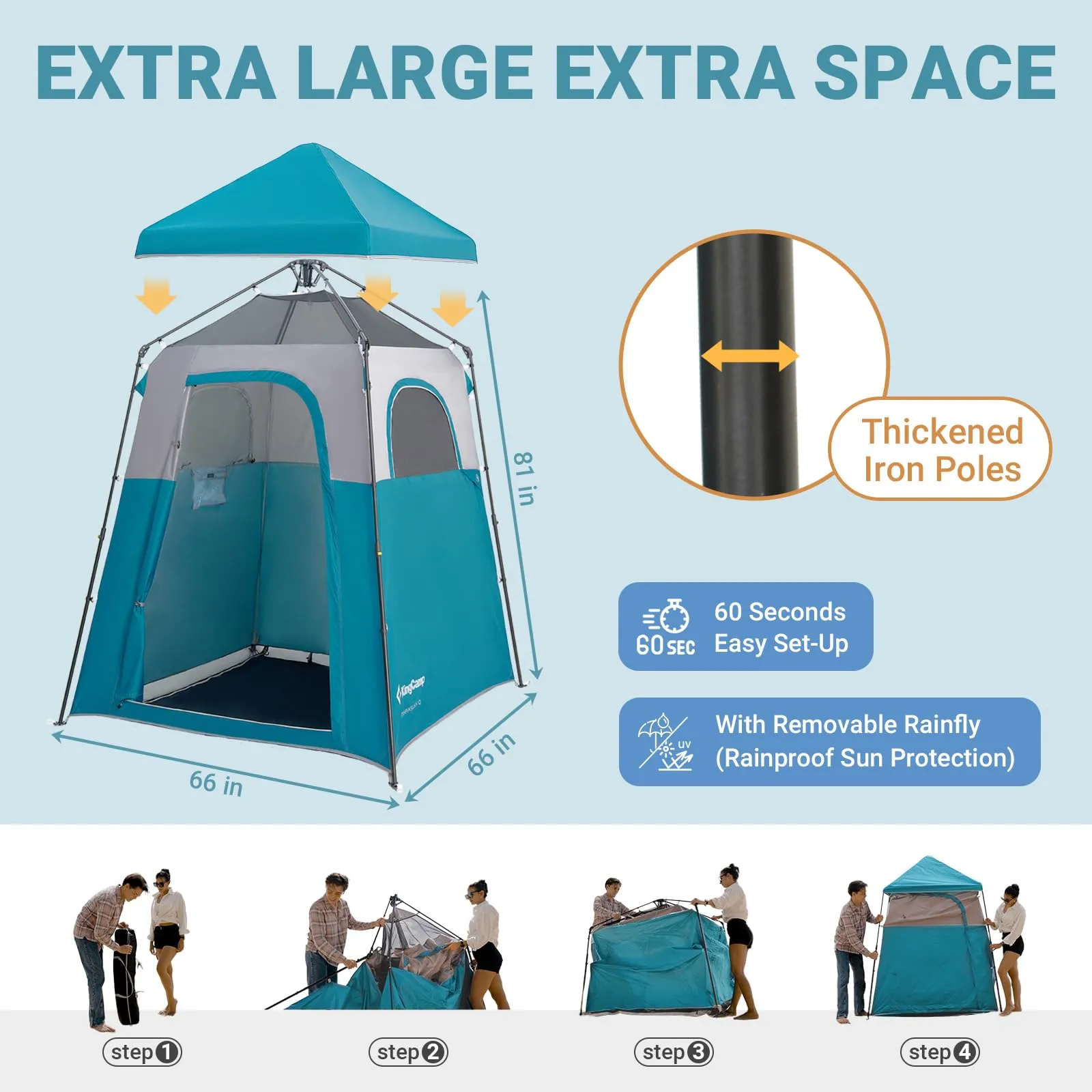 KingCamp MARASUSA Q Portable Instant Pop Up 1-Room Privacy Tent