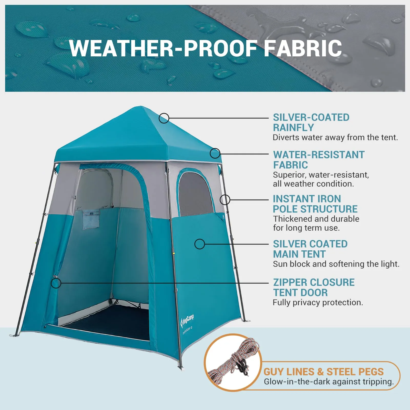 KingCamp MARASUSA Q Portable Instant Pop Up 1-Room Privacy Tent