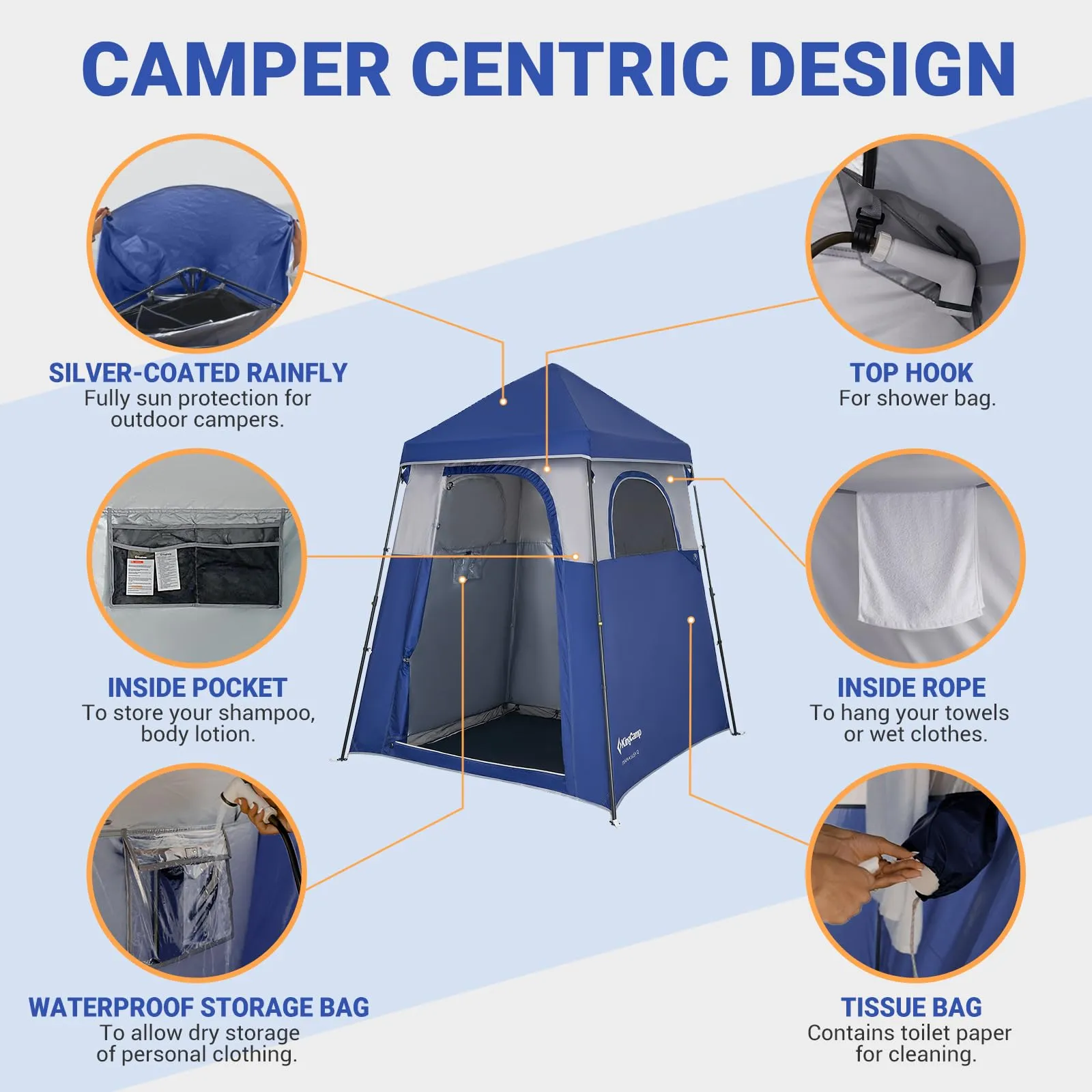 KingCamp MARASUSA Q Portable Instant Pop Up 1-Room Privacy Tent