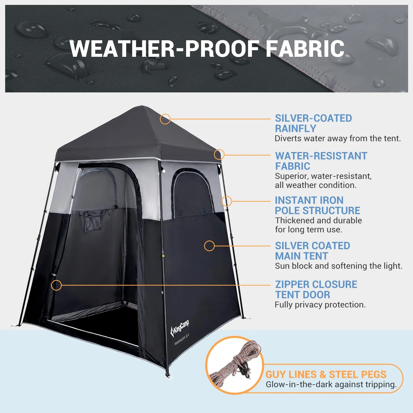 KingCamp MARASUSA Q Portable Instant Pop Up 1-Room Privacy Tent