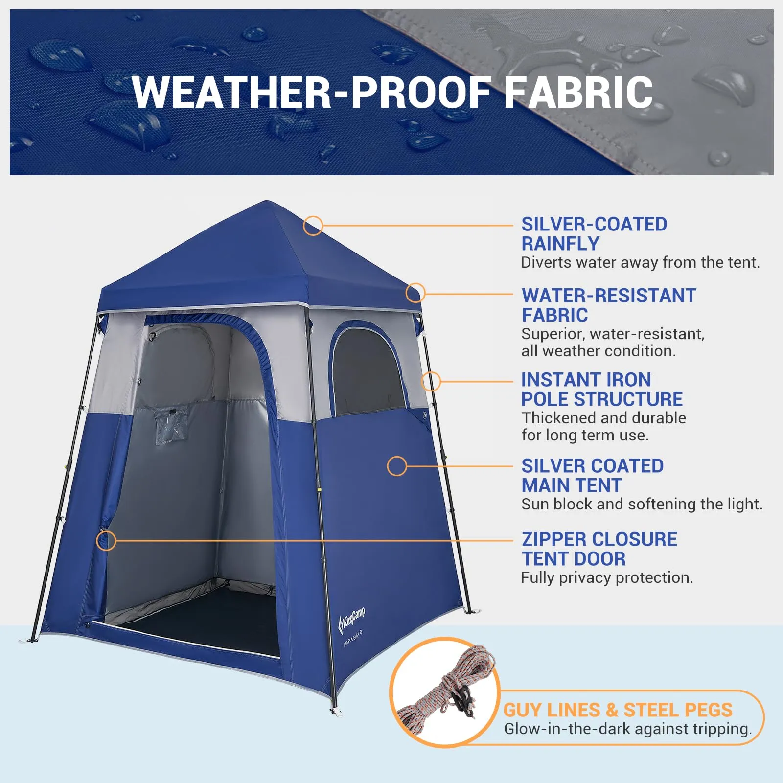 KingCamp MARASUSA Q Portable Instant Pop Up 1-Room Privacy Tent