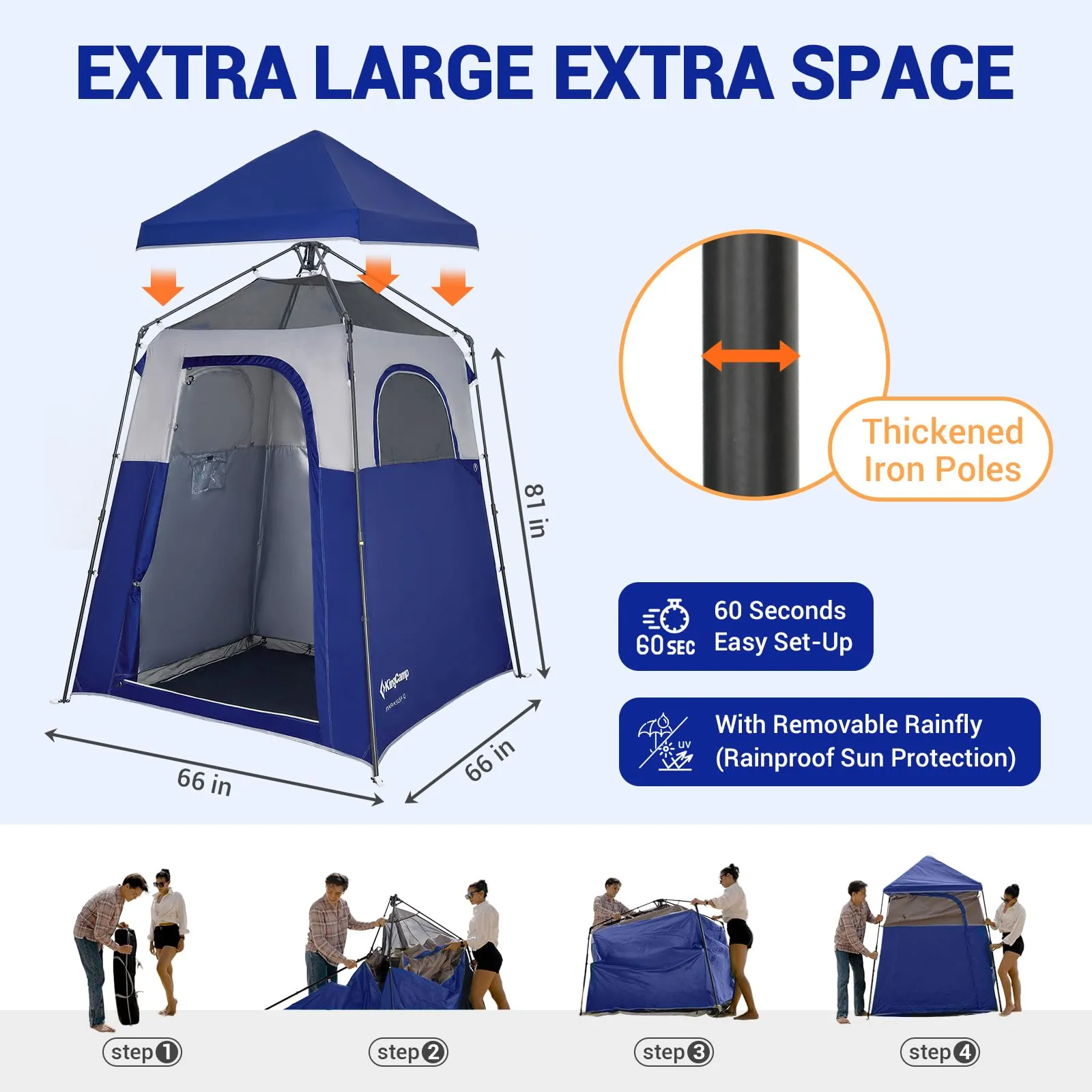 KingCamp MARASUSA Q Portable Instant Pop Up 1-Room Privacy Tent