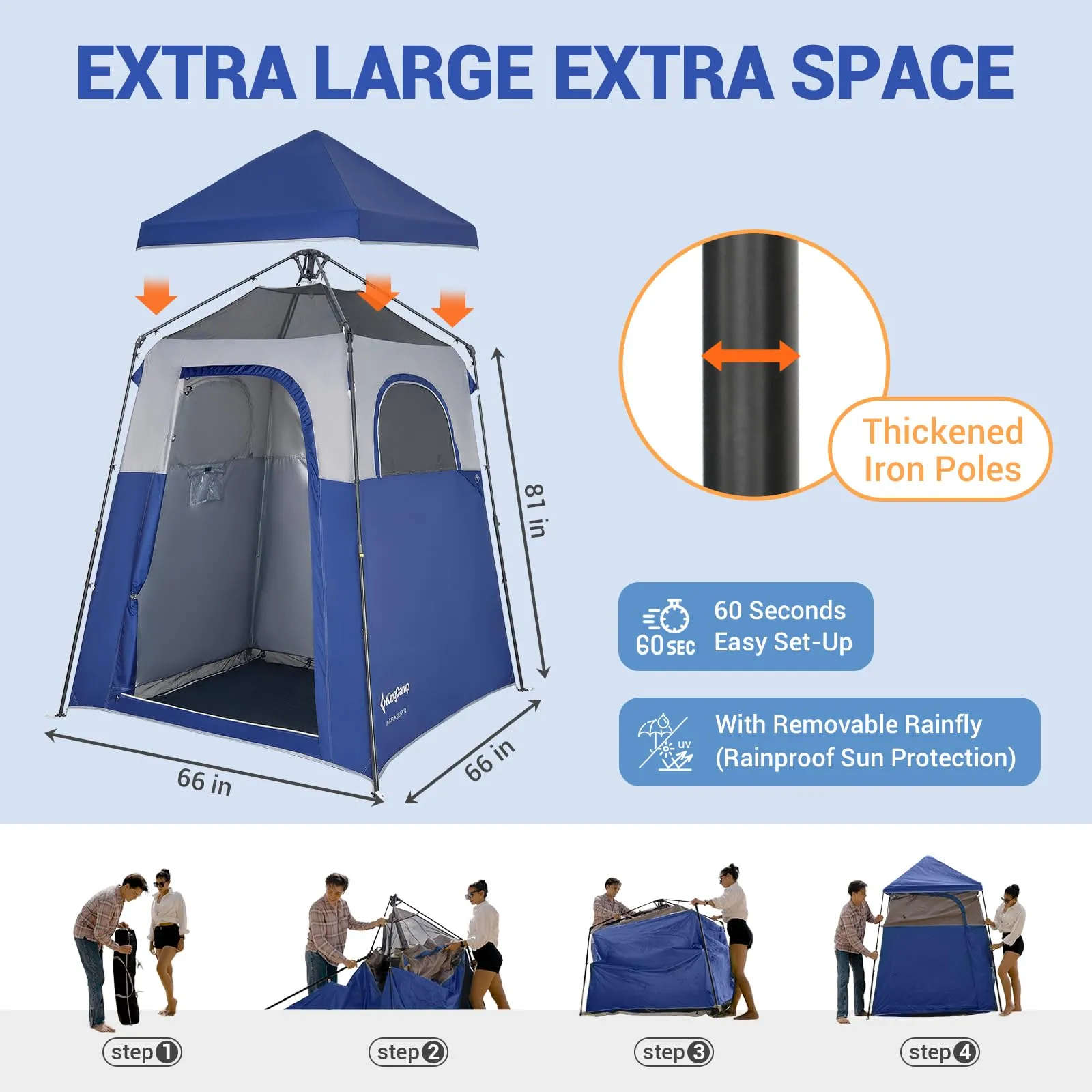 KingCamp MARASUSA Q Portable Instant Pop Up 1-Room Privacy Tent