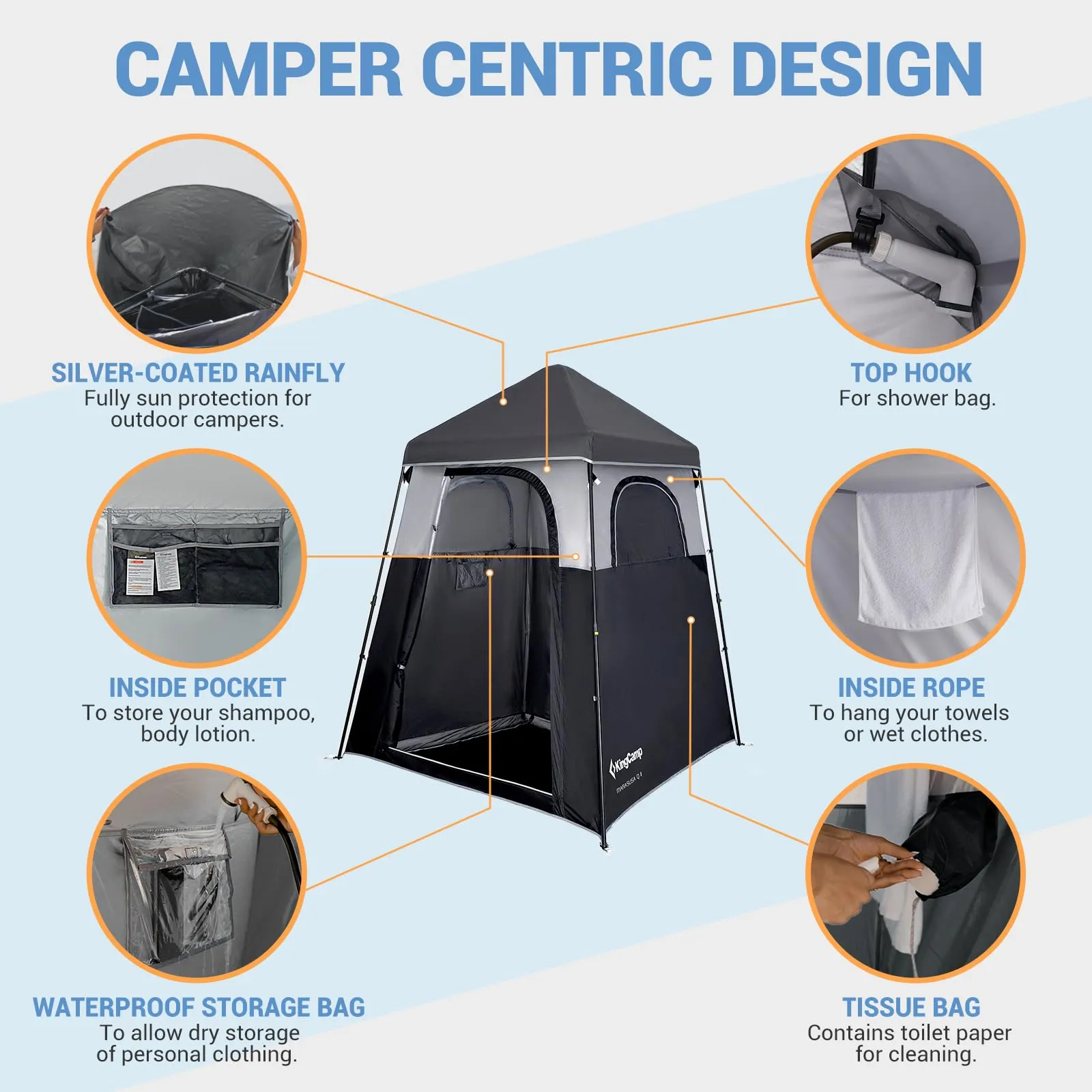 KingCamp MARASUSA Q Portable Instant Pop Up 1-Room Privacy Tent