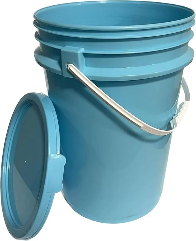 Lee Fisher Sports Bucket - 6 Gallon Bucket with Lid, Aqua Blue