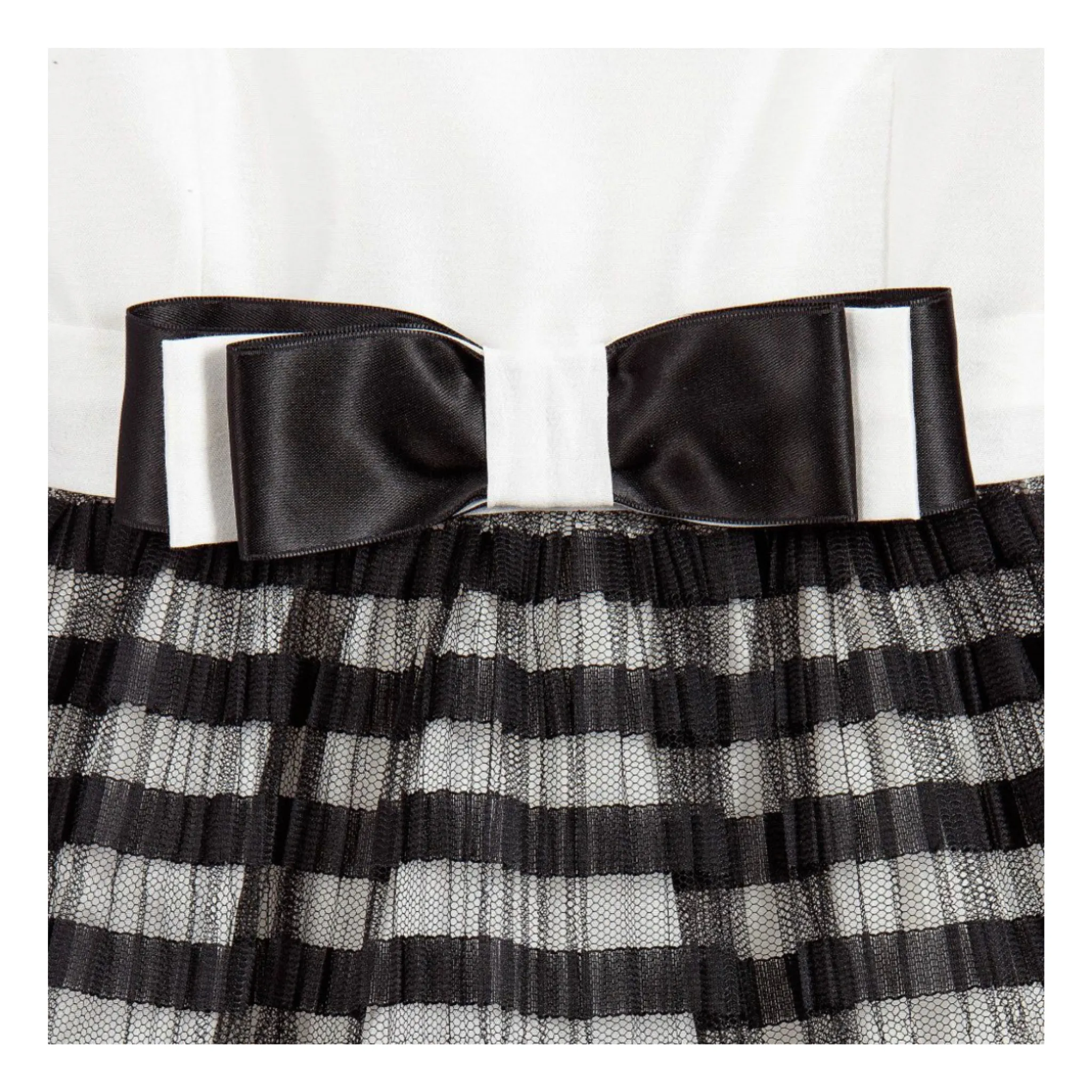 Lesy Organza and Tulle Black &  White Party Dress
