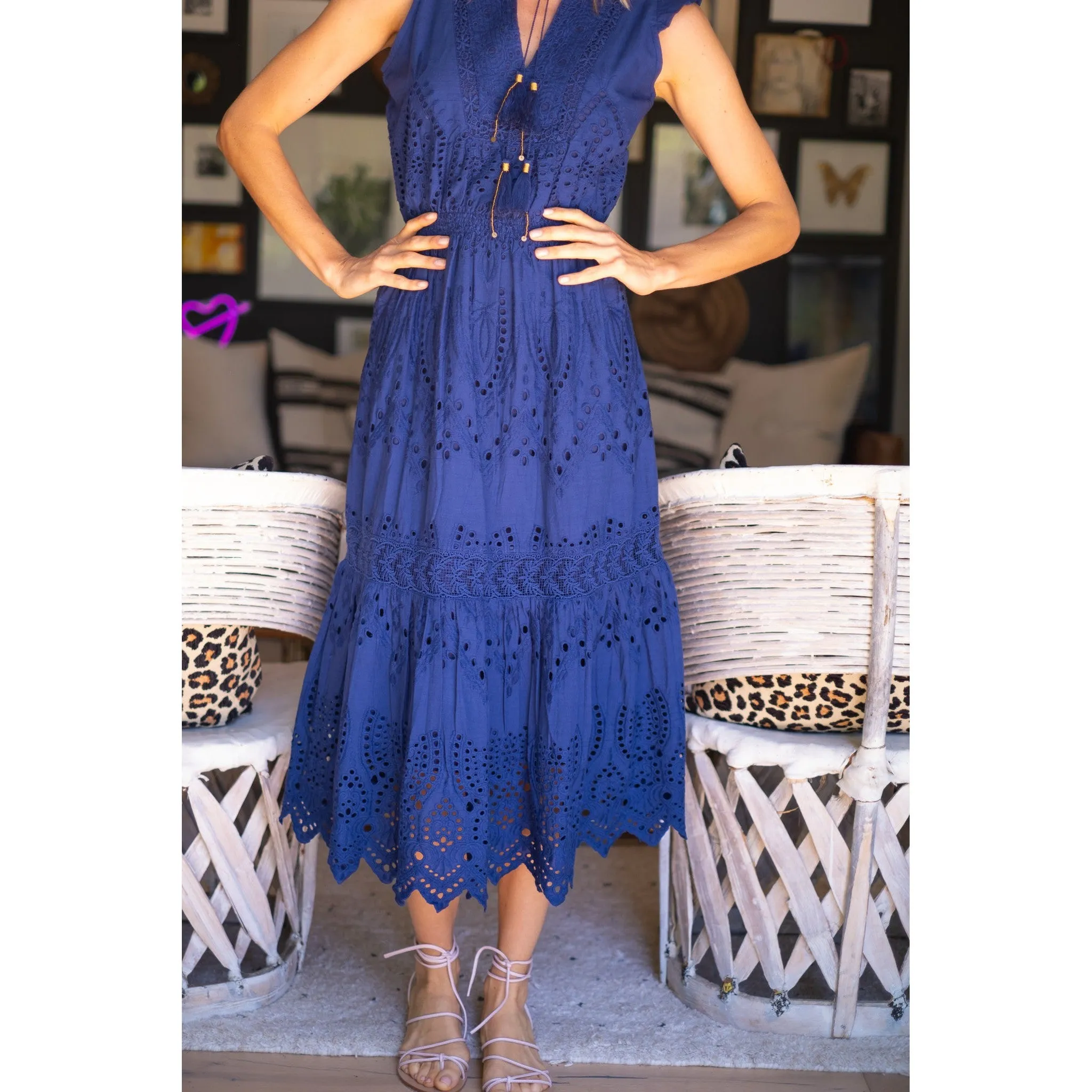 Lola Midi Dress Eyelet