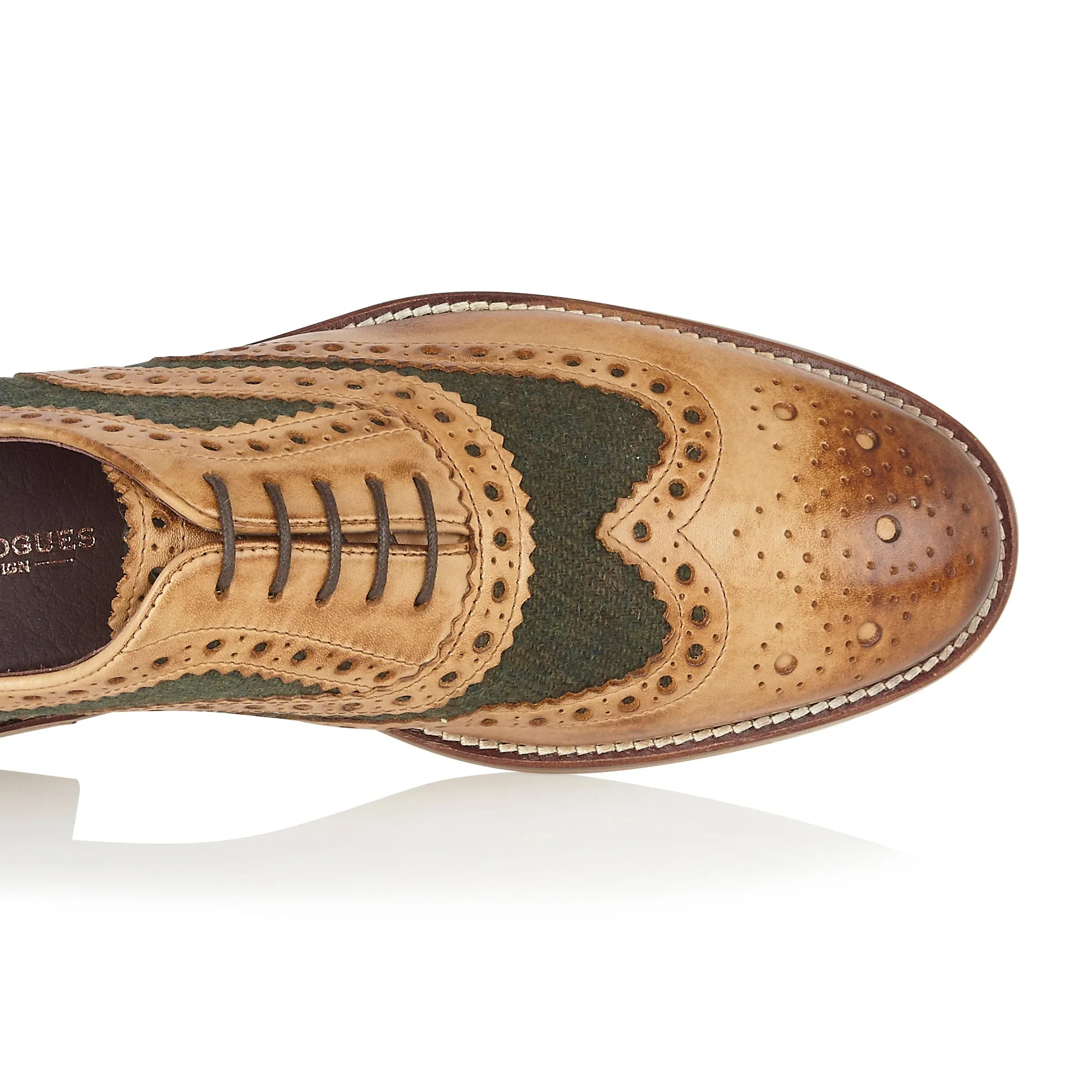 London Brogues Gatsby Shoe Green Tweed