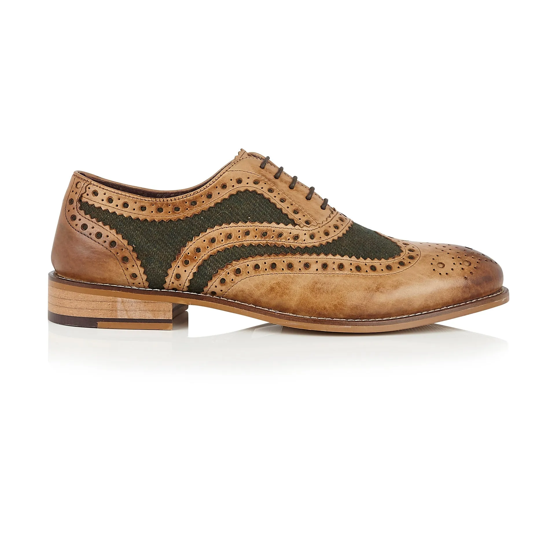 London Brogues Gatsby Shoe Green Tweed