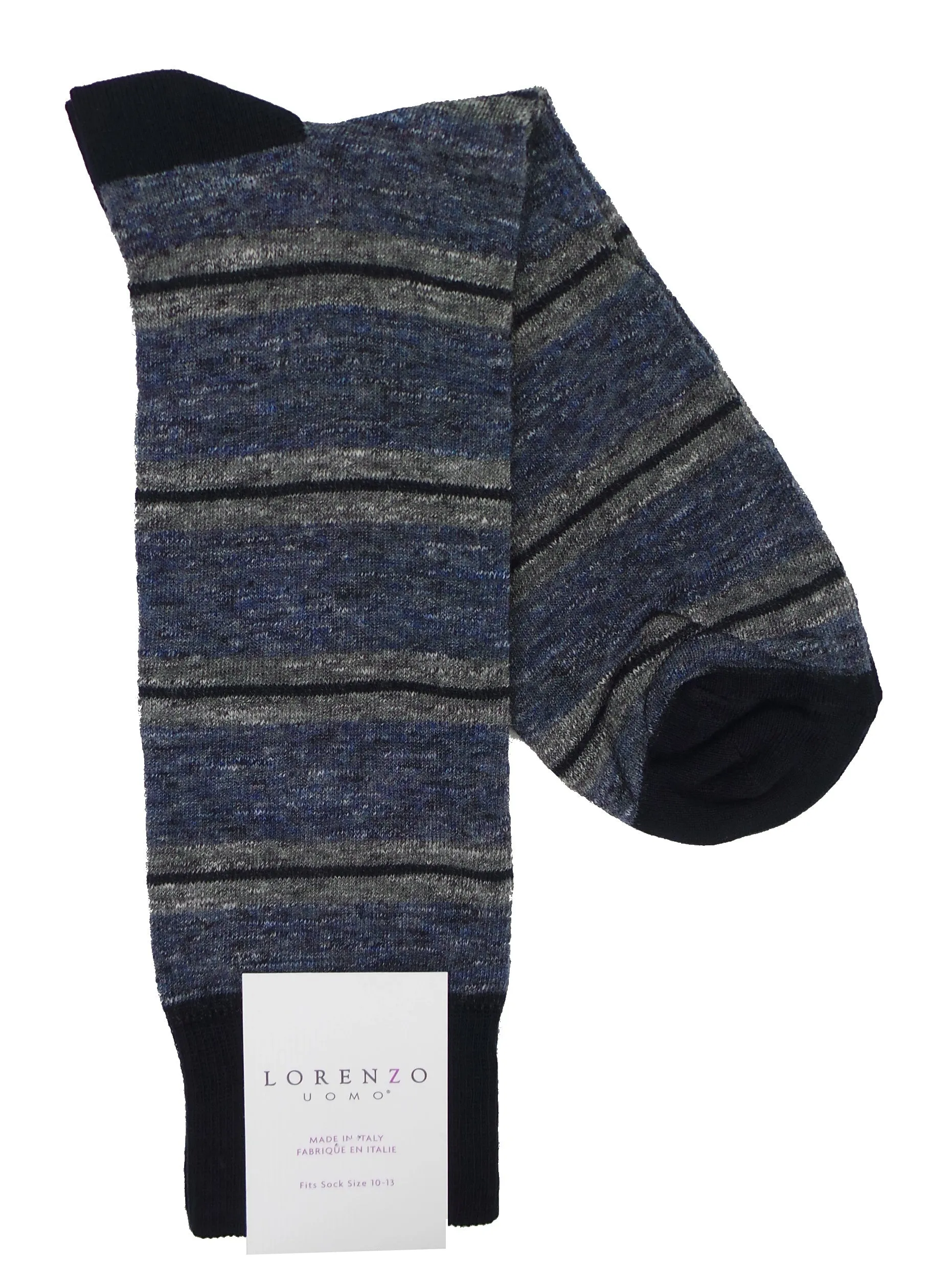 Lorenzo Uomo Duo Stripe Cotton Blend Socks