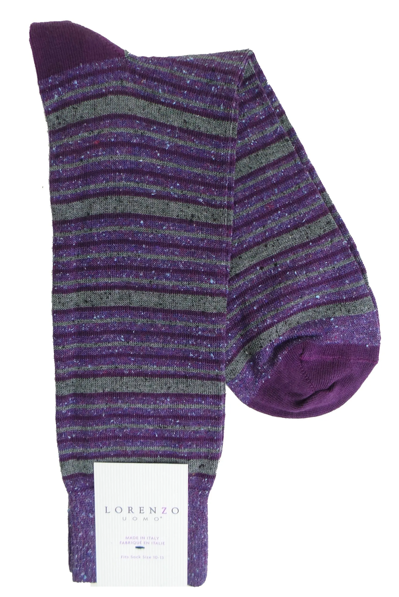 Lorenzo Uomo Multi Stripe Donegal Viscose Blend Socks