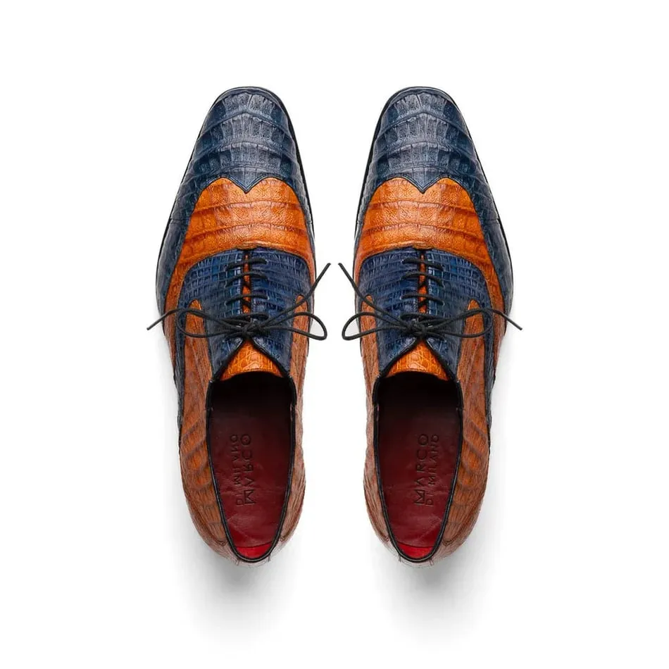 Marco Di Milano Luciano Men's Shoes Exotic Crocodile Classic Wingtip Dress Derby Oxfords