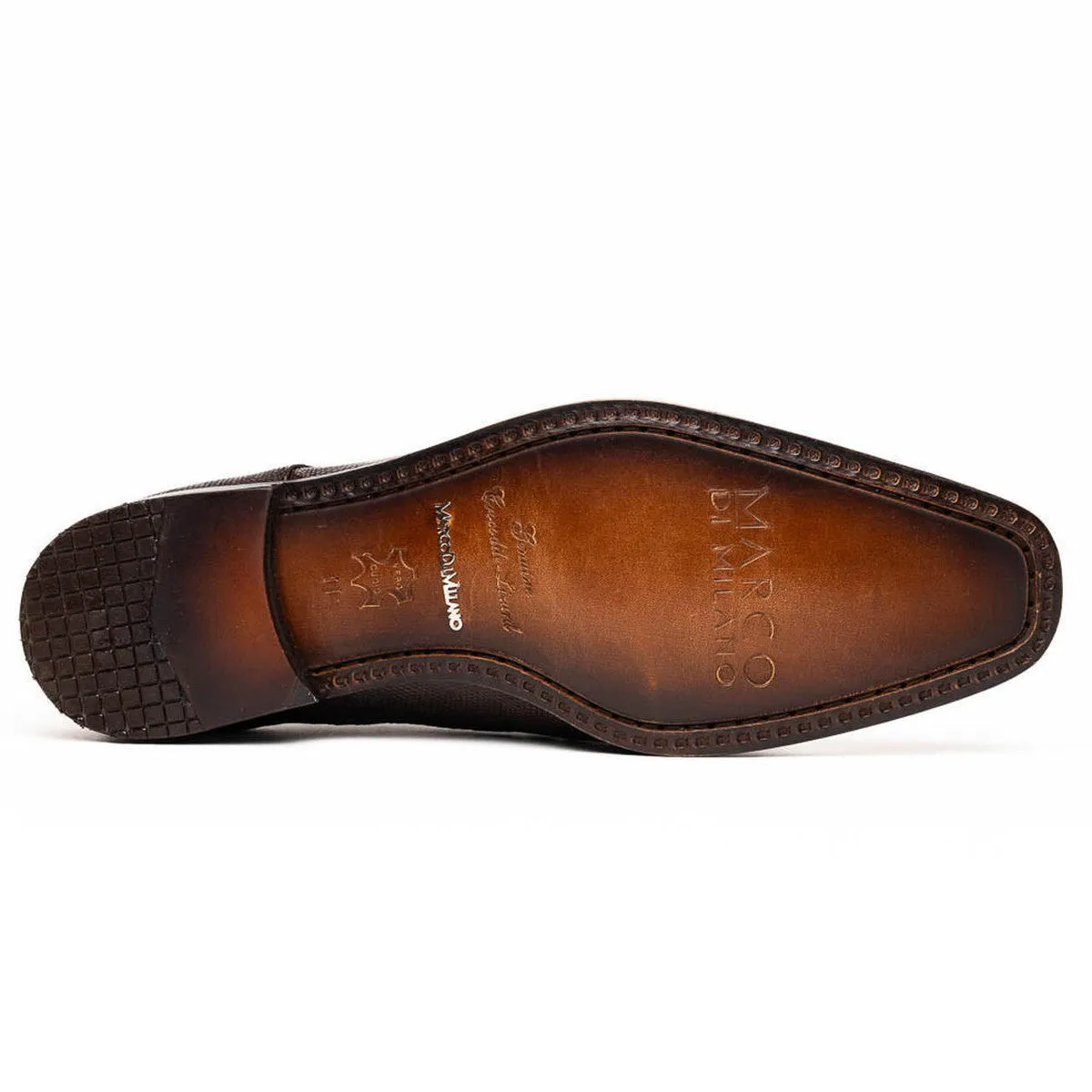 Marco Di Milano Men's Brown Caiman Lizard Derby Shoes Toluca