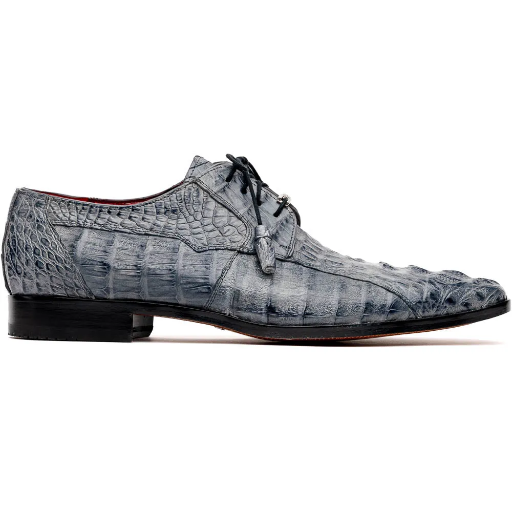 Marco Di Milano Tulum Grey Hornback Crocodile Derby Oxford Dress Shoes