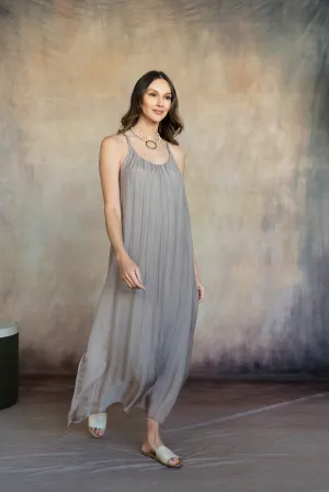 Marina Silk Dress (Taupe)