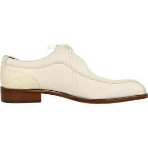 Mauri Gentleman Men's Cream Exotic Alligator / Goat Leather Derby Shoes