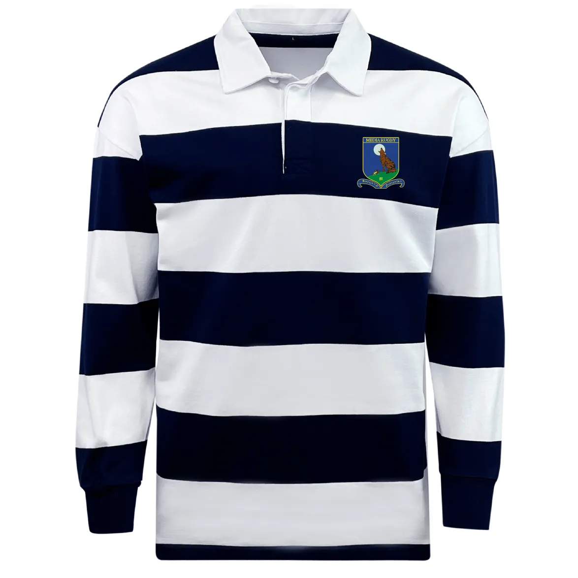 Media Rugby Classic Long Sleeve Hooped Rugby Jersey