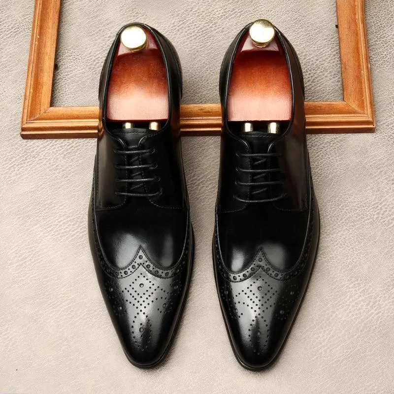 Men Dress Shoes -  Edgardo Oxford Leather Shoes