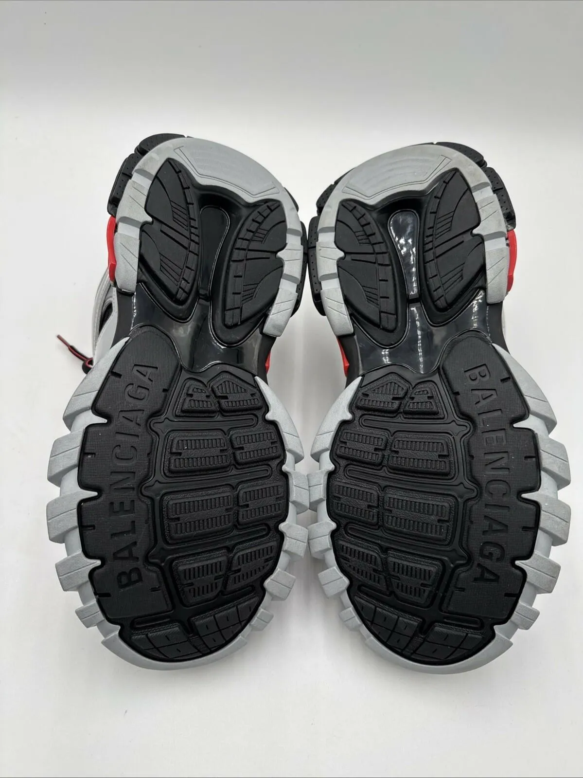 Men’s Balenciaga Track Sneaker Color Black Red Silver Size 40 - Very Good