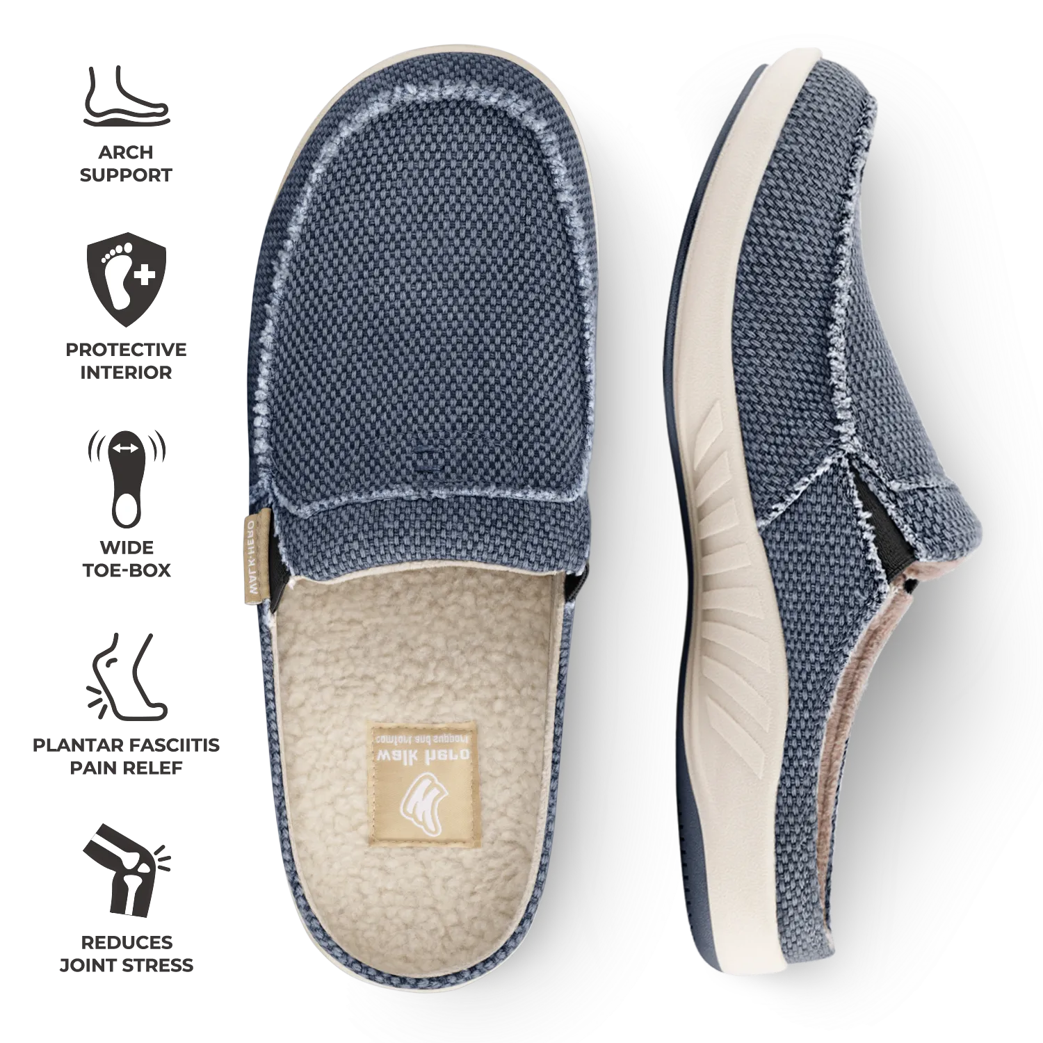 Men's Canvas Arch Support Slippers