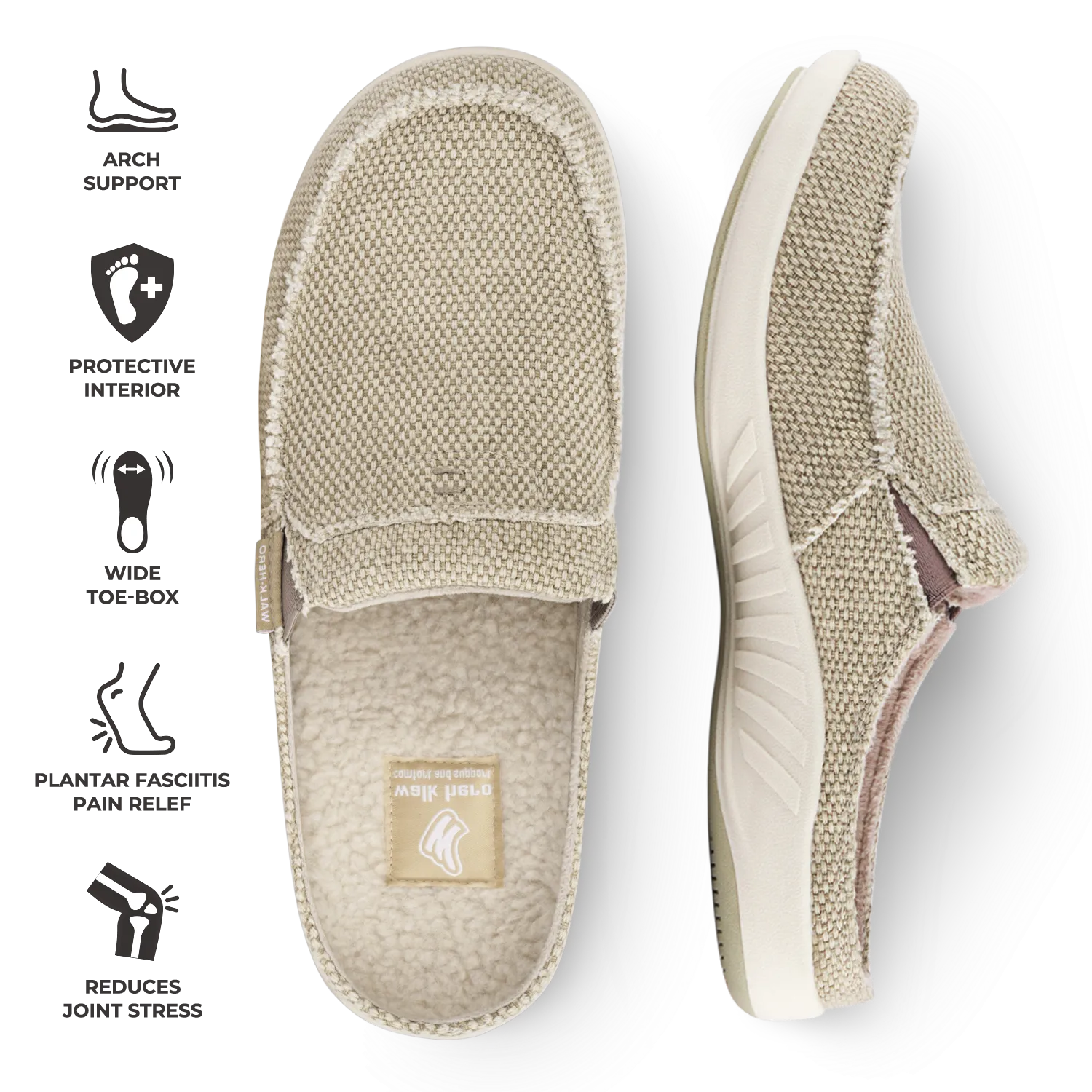 Men's Canvas Arch Support Slippers