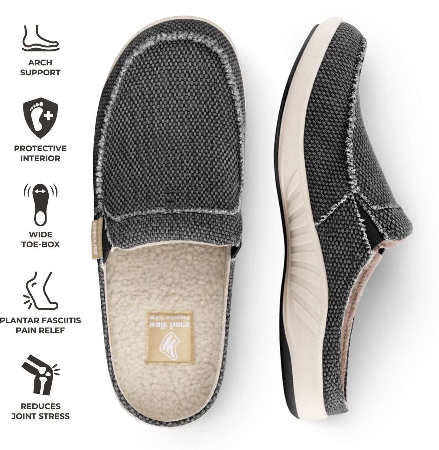 Men's Canvas Arch Support Slippers