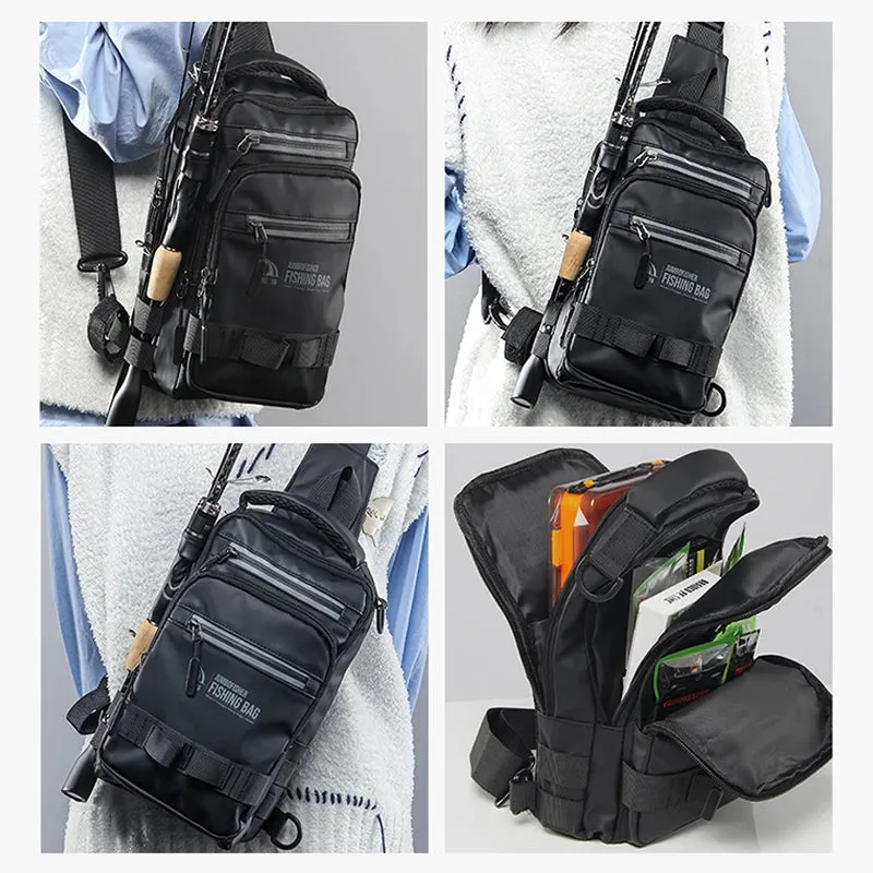 Men's Large Fishing Chest Bag Fish Tackle Lure Organizer Storage Bagpack Multifuntional Waterproof Outdoor Sports Shoulder Bags