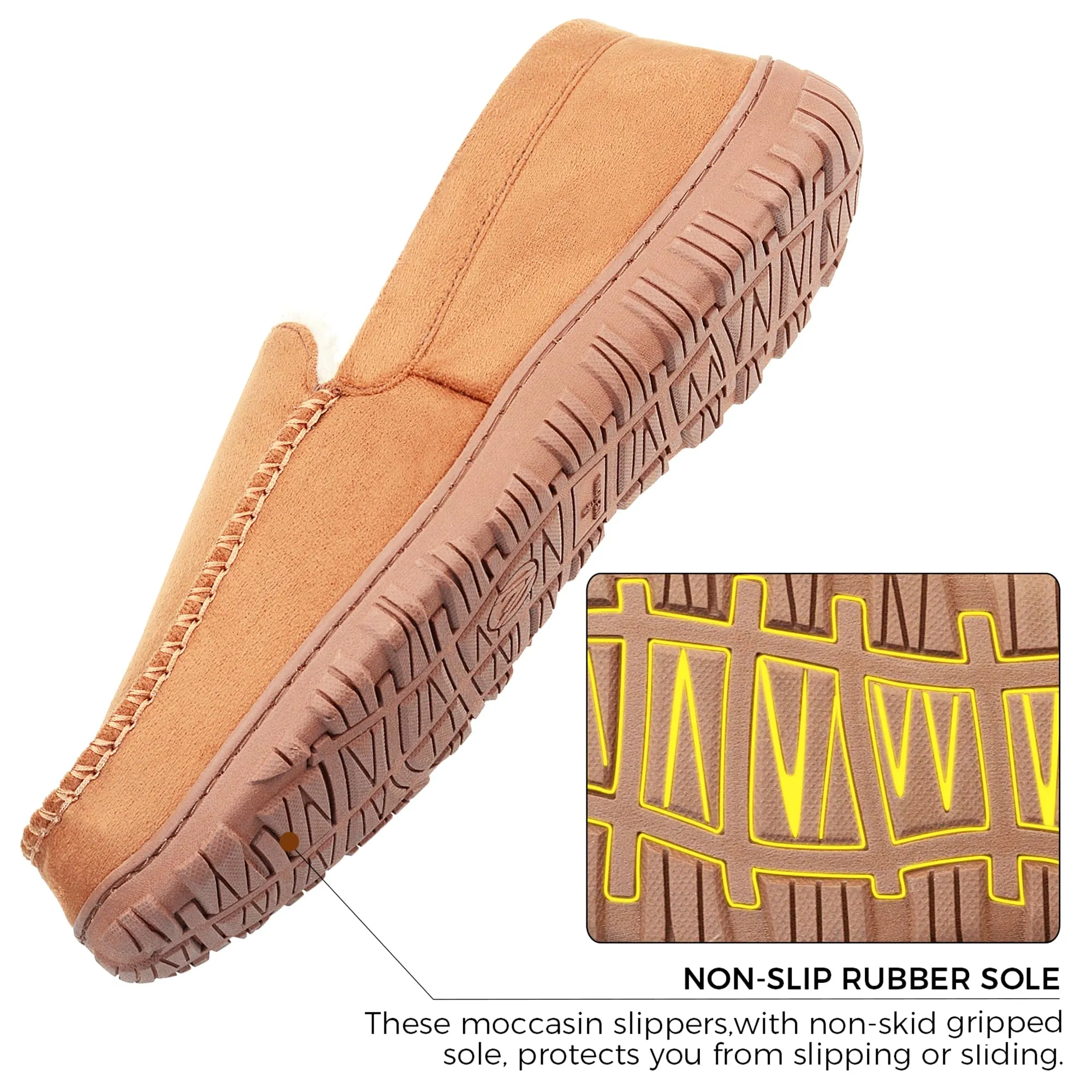 Men's Micro-suede Moccasins with Memory Foam Soles