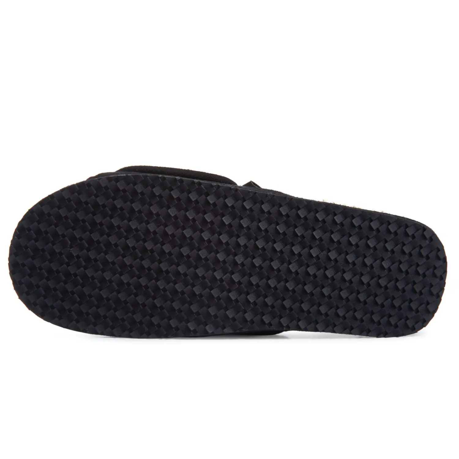 Men's Microsuede Slides with Sherap Fleece Lining and Memory Foam Sole