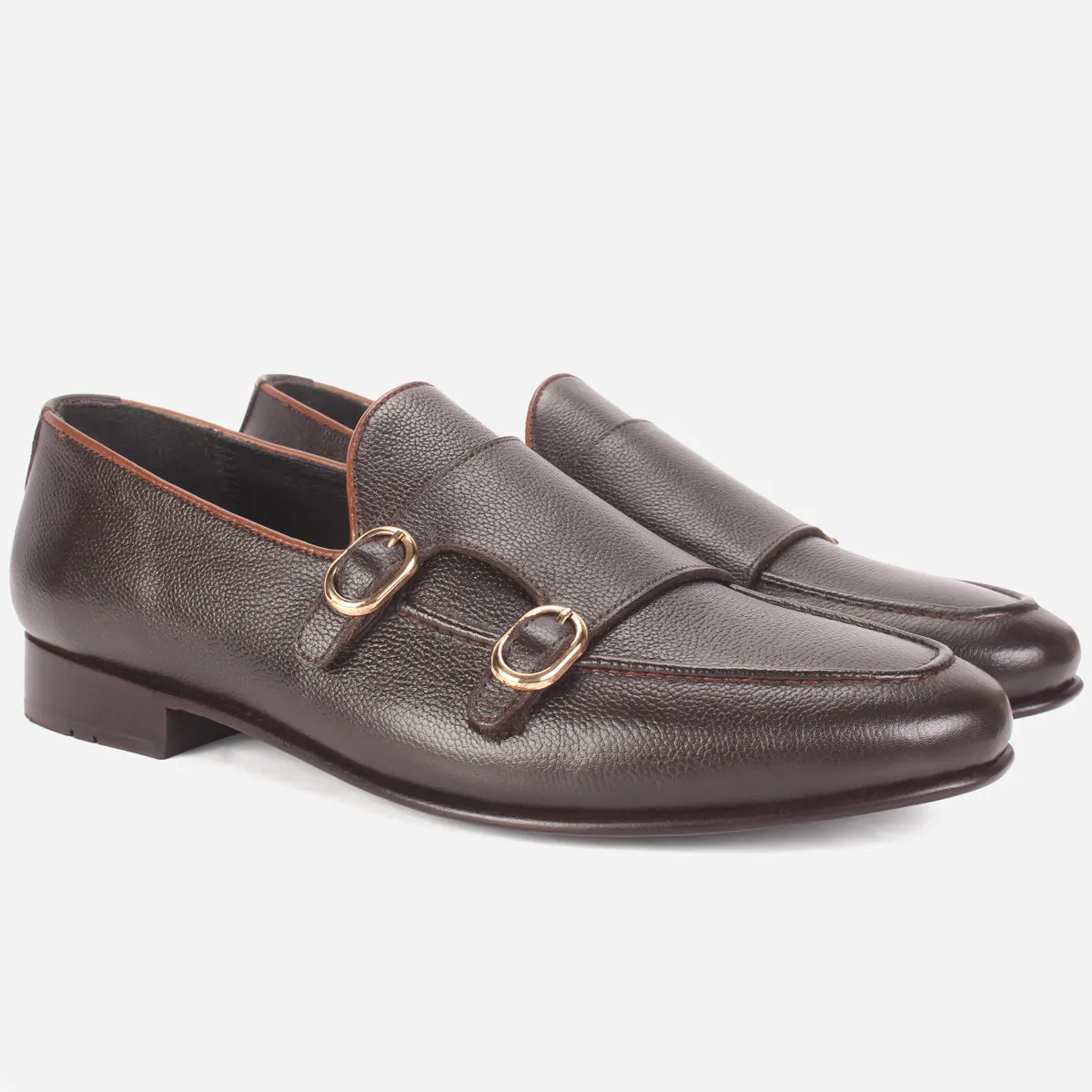 Mens "CARLOS" Leather Monk Straps Formal Shoes