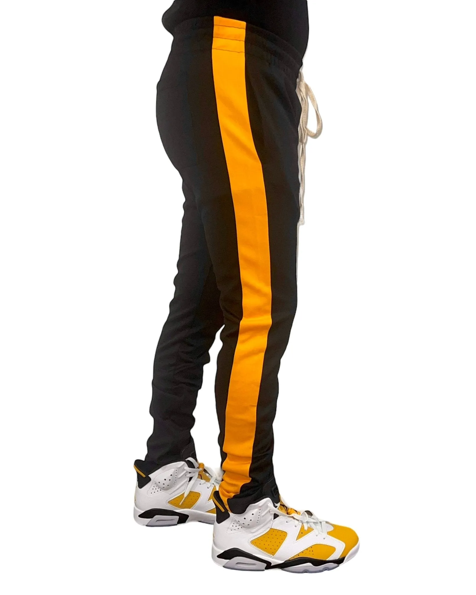 Men's Two-Tone Athletic Track Pants – Slim Fit Joggers with Side Stripes