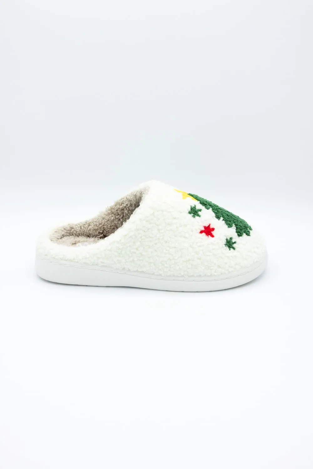 MIA Christmas Tree Slippers for Women in Cream | GS1412401-XMASTREE