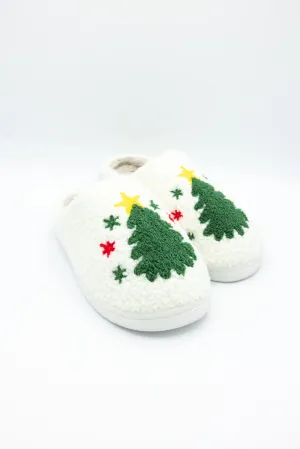 MIA Christmas Tree Slippers for Women in Cream | GS1412401-XMASTREE