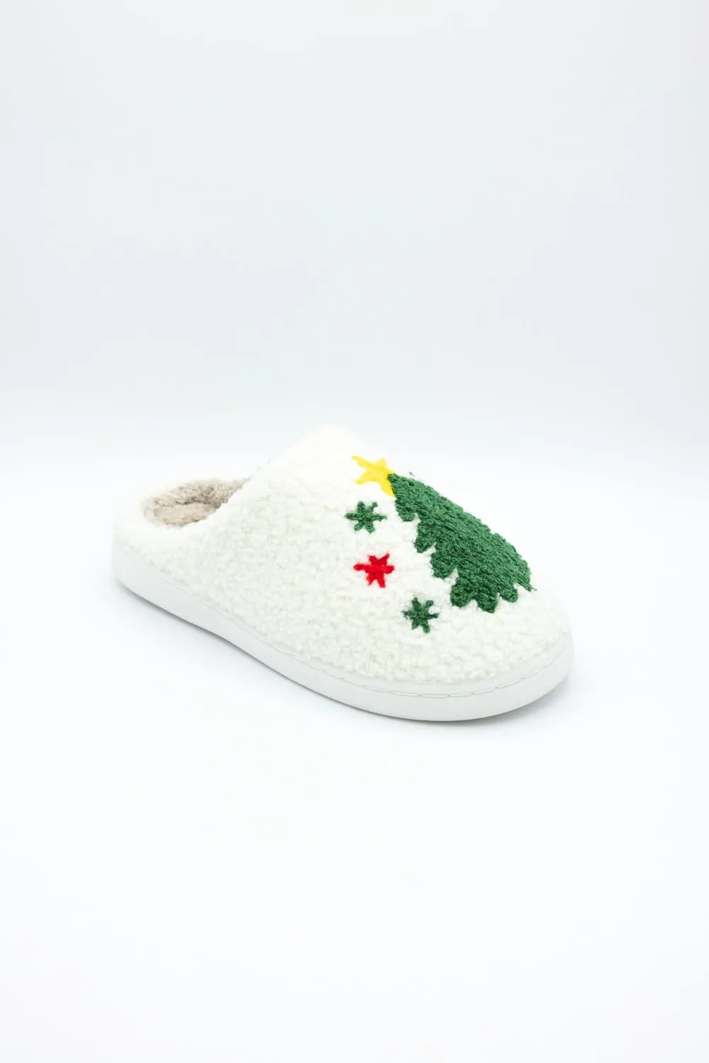 MIA Christmas Tree Slippers for Women in Cream | GS1412401-XMASTREE