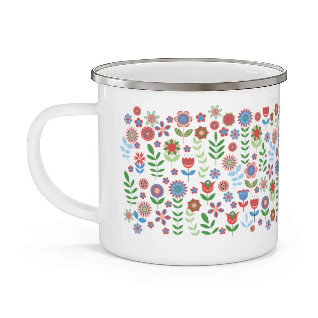 Midsummer Flower Enamel Camping Mug