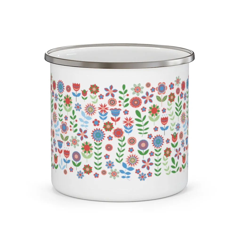 Midsummer Flower Enamel Camping Mug