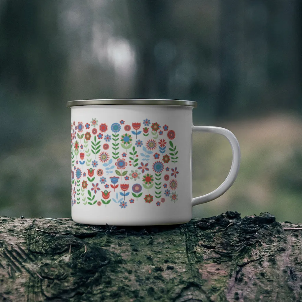 Midsummer Flower Enamel Camping Mug